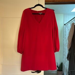 Chelsea28 hot pink V-Neck Sheath Dress with Bishop Sleeves
